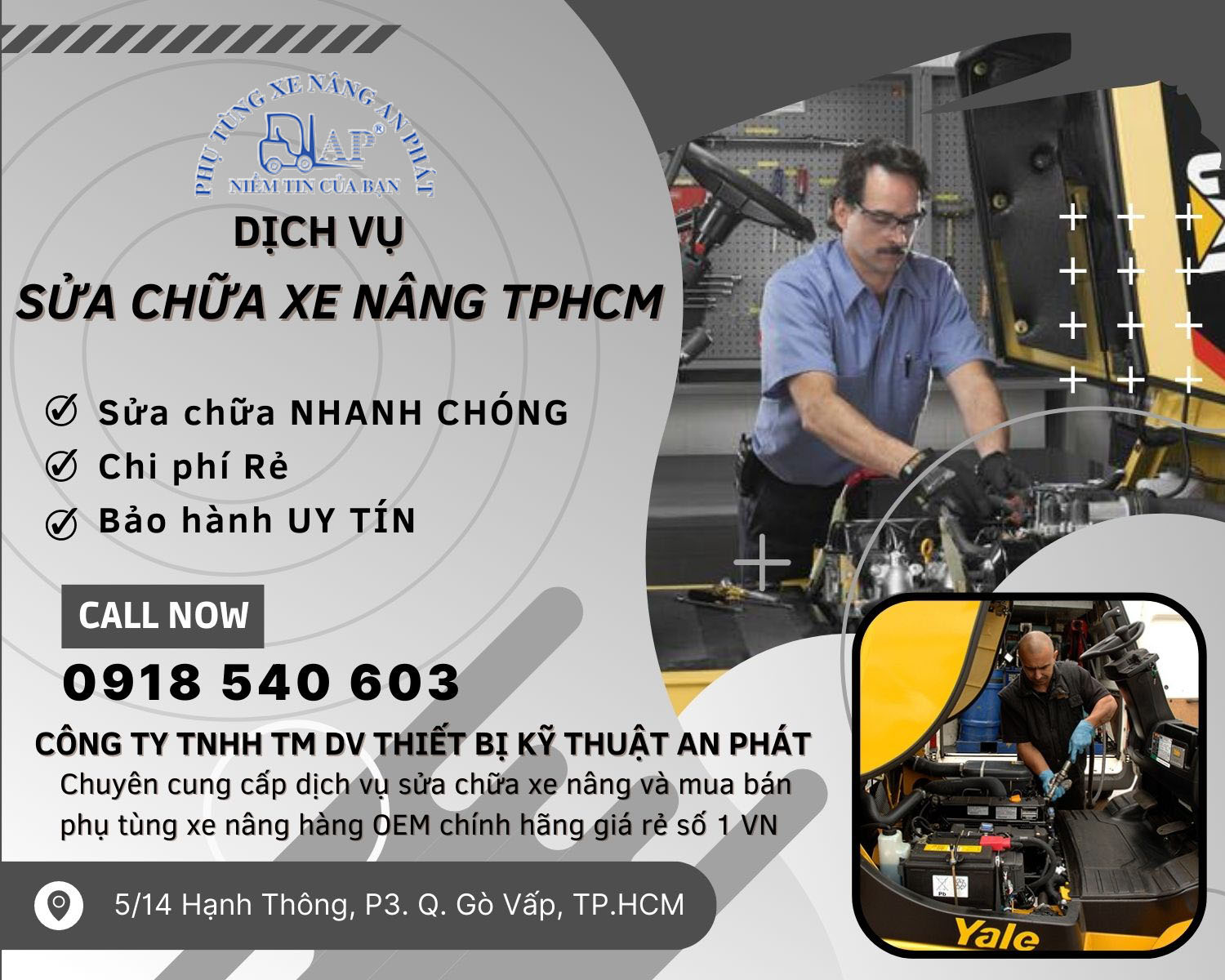 Sửa chữa xe nâng tại TPHCM chuyên nghiệp Uy Tín giá rẻ nhanh chóng