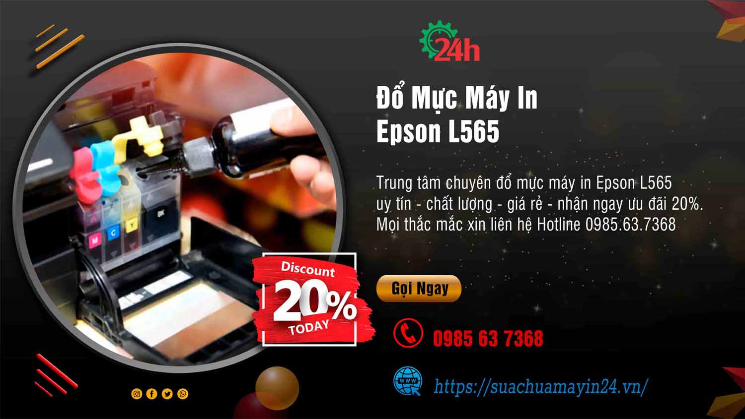 Đổ Mực Máy In Epson L565 - Chất Lượng - Ưu Đãi 20%