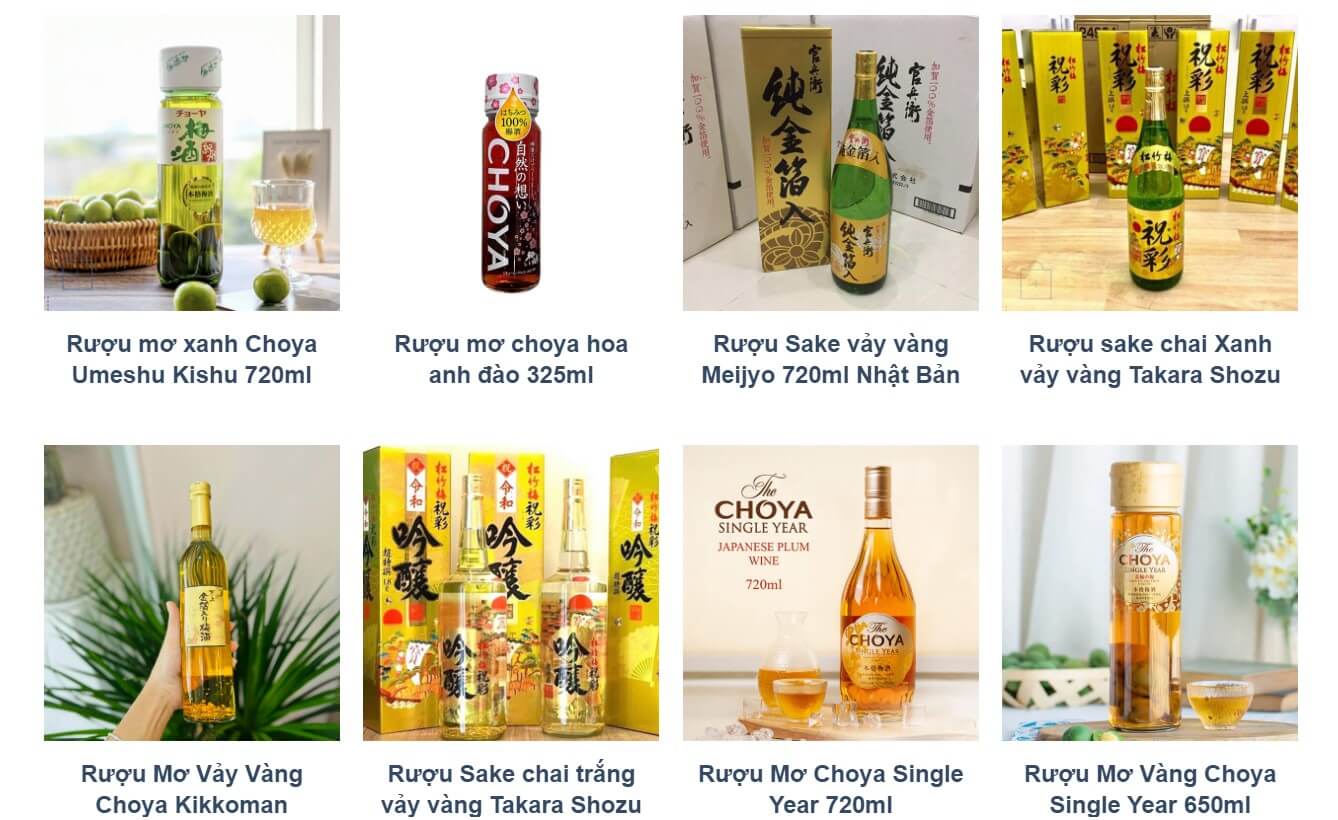 Bảng giá các loại rượu sake, mơ của Nhật