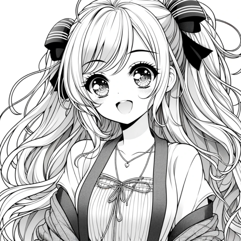 Tranh Tô Màu Anime Girl Cute - Sáng Tạo Và Thể Hiện Cảm Xúc - Tô màu sáng tạo