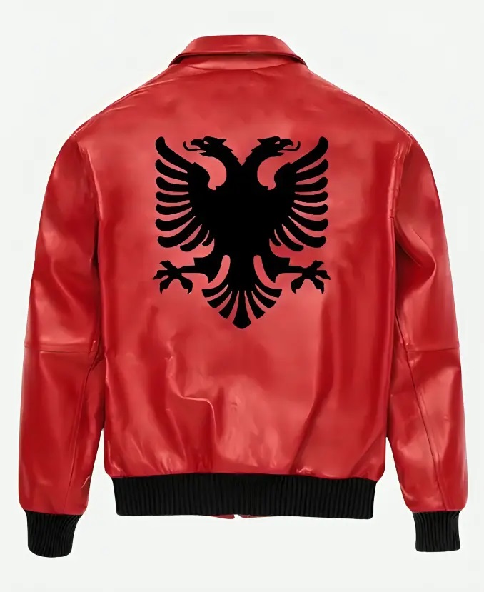 Buy Drake Albanian Flag Jacket In Red - Get Varsity Jackets