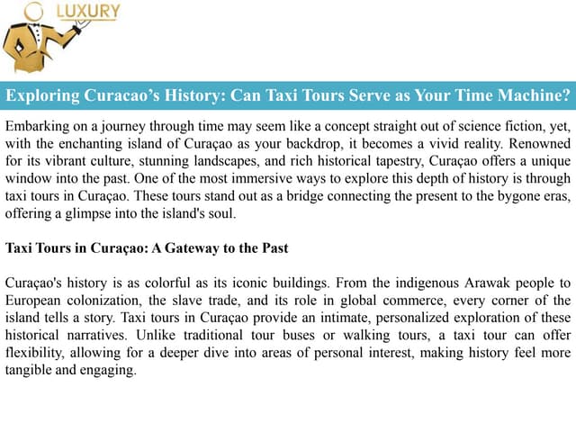 Exploring Curacao’s History: Can Taxi Tours Serve as Your Time Machine? | PPT