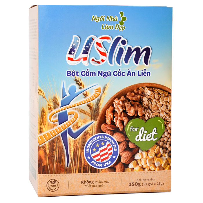 Bột cốm ngũ cốc dinh dưỡng ăn liền USLim hộp 10 gói