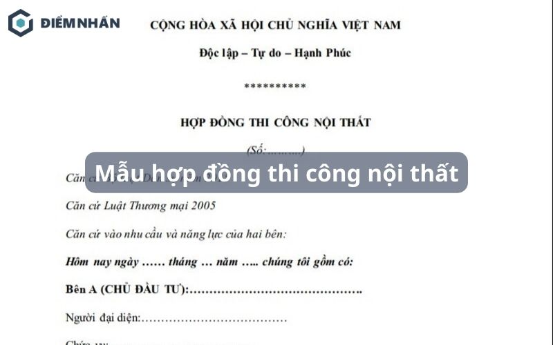 Mẫu hợp đồng thi công nội thất