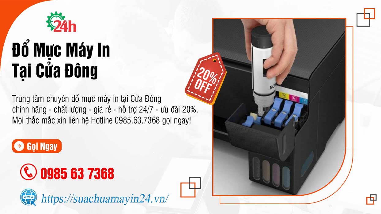 Đổ Mực Máy In Tại Cửa Đông - Chất Lượng - Ưu đãi 20%