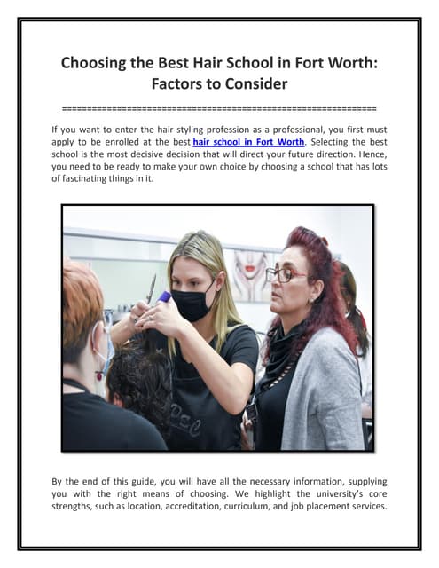 Choosing the Best Hair School in Fort Worth Factors to Consider.pdf