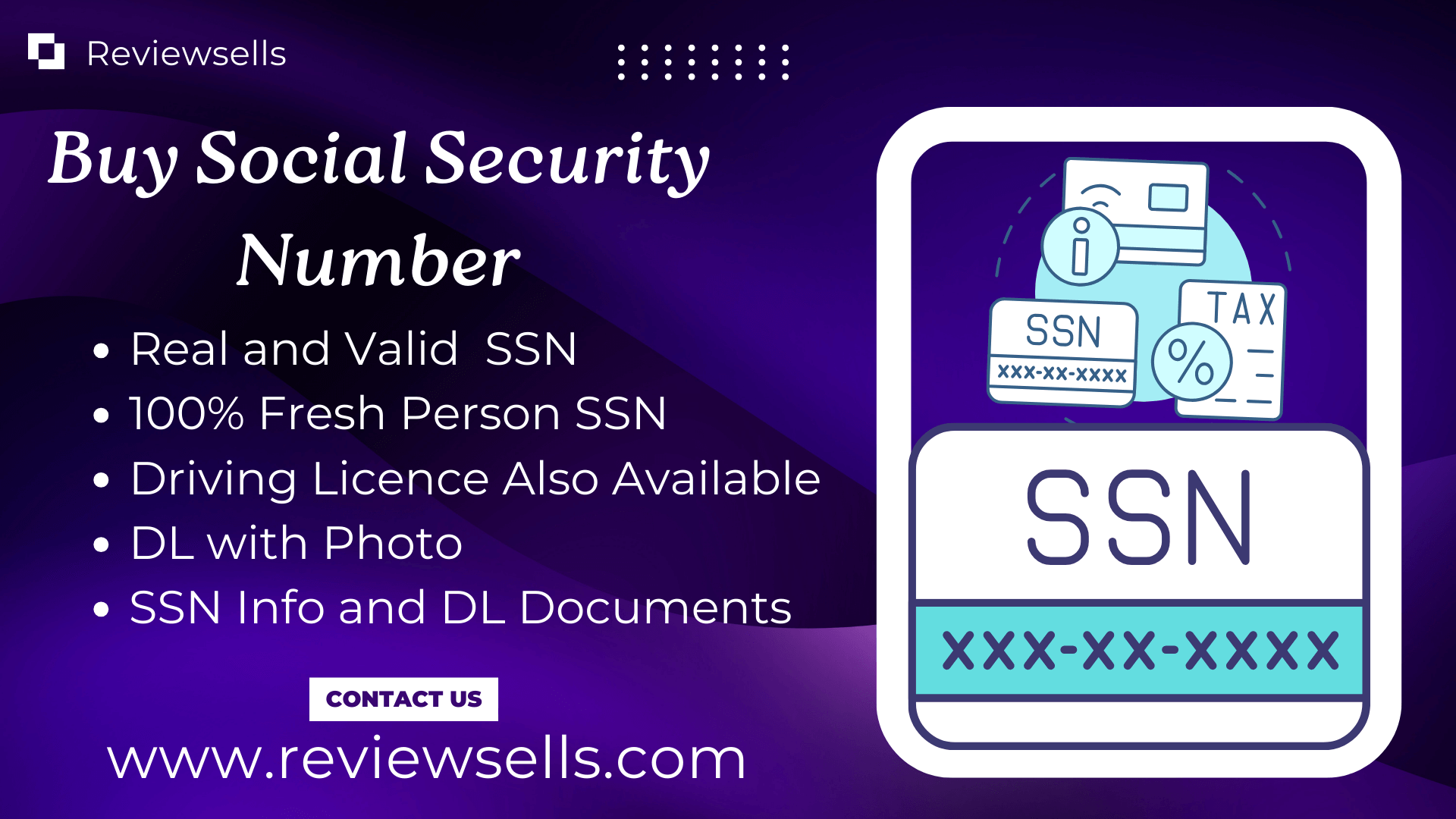 Buy SSN Number - 100% Fresh SSN with Real Driving License