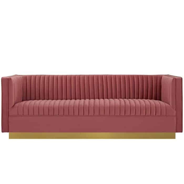 AUDREY DUSTY ROSE SOFA | Modern Event Rental