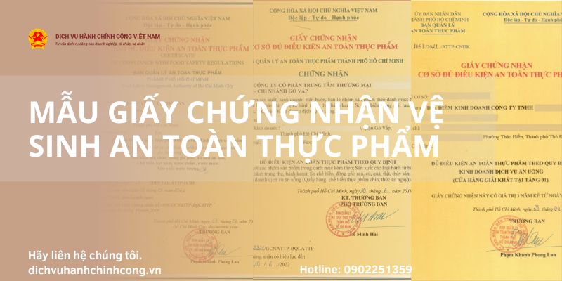 Mẫu Giấy Chứng Nhận Vệ Sinh An Toàn Thực Phẩm Năm 2024