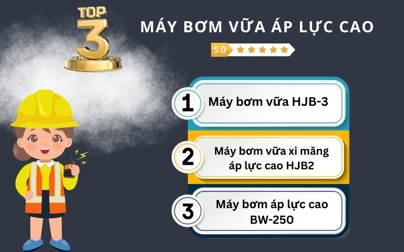 Top 3 Máy Bơm Vữa Áp Lực Cao Đáng Mua Năm 2024