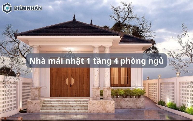 55+ Mẫu nhà mái Nhật 1 tầng 4 phòng ngủ đẹp, giá rẻ