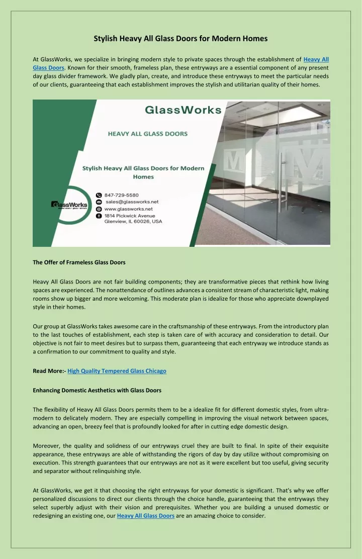 PPT - Elegant Heavy All Glass Doors Enhance Your Space PowerPoint Presentation - ID:13433352