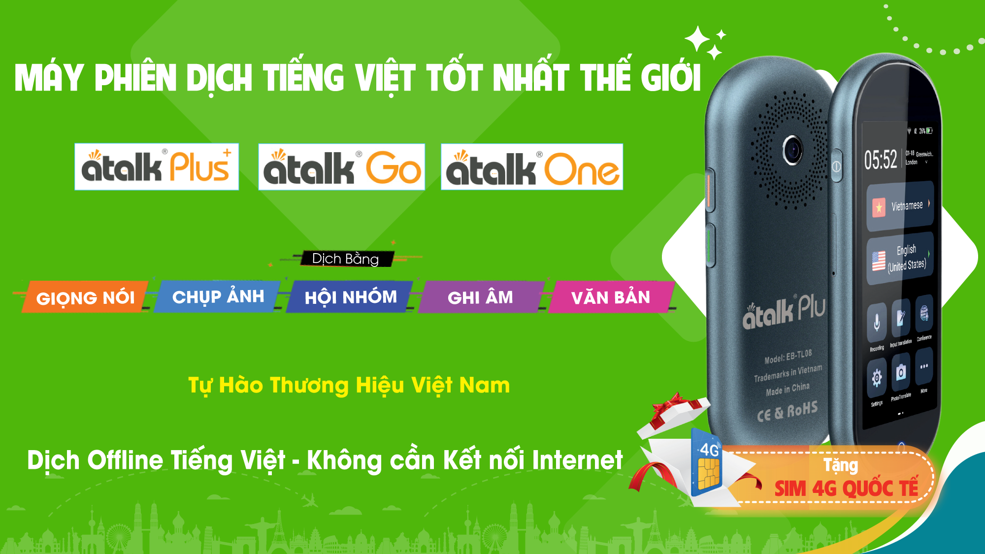 Bán Máy Phiên Dịch Ngôn Ngữ  CHÍNH HÃNG - 40 Loại TỐT NHẤT