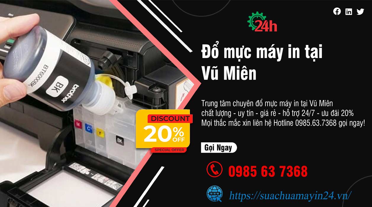 Đổ Mực Máy In Tại Vũ Miên - Chất Lượng - Ưu Đãi 20%