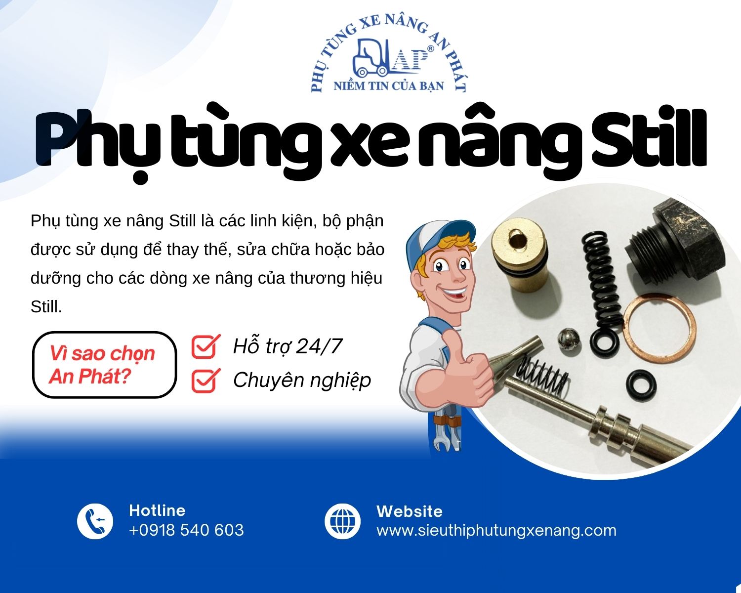 Tối ưu hóa vận hành kho bãi với dòng phụ tùng xe nâng Still chất lượng