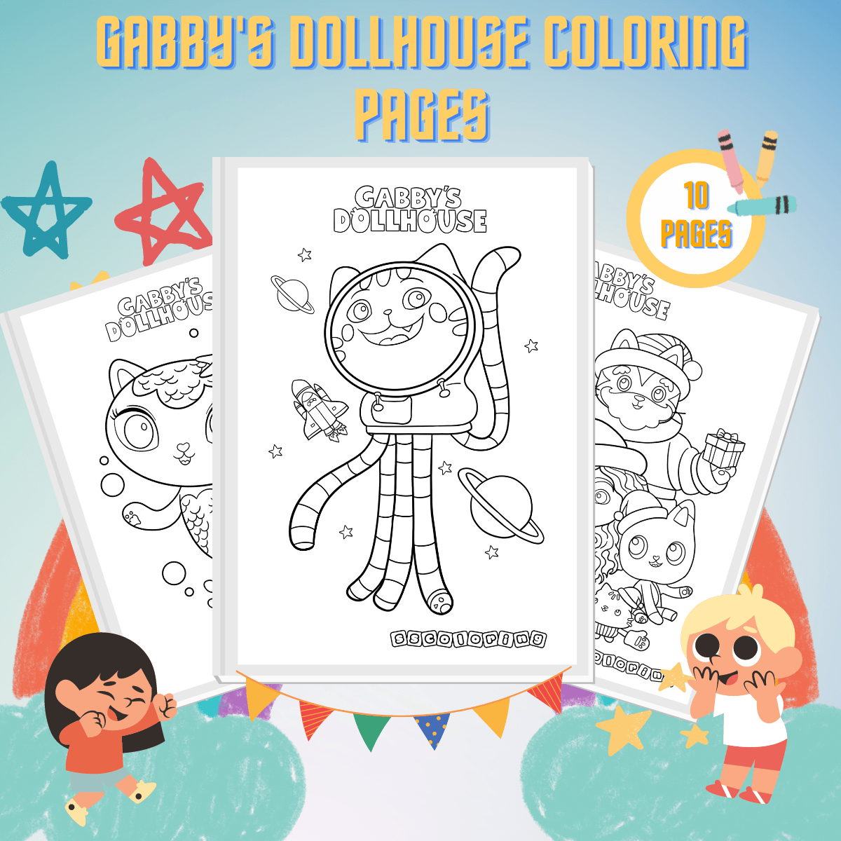 10 Gabby's Dollhouse Coloring Pages: Free Printable Fun!