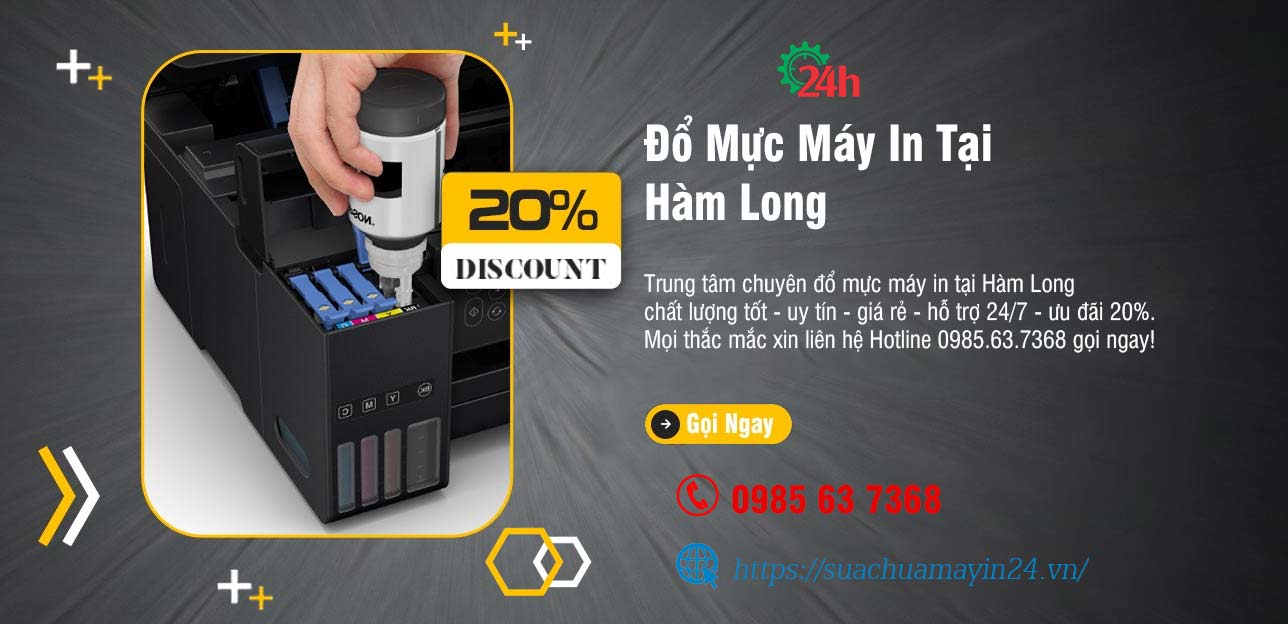 Đổ Mực Máy In Tại Hàm Long - Chất Lượng - Ưu Đãi 20%