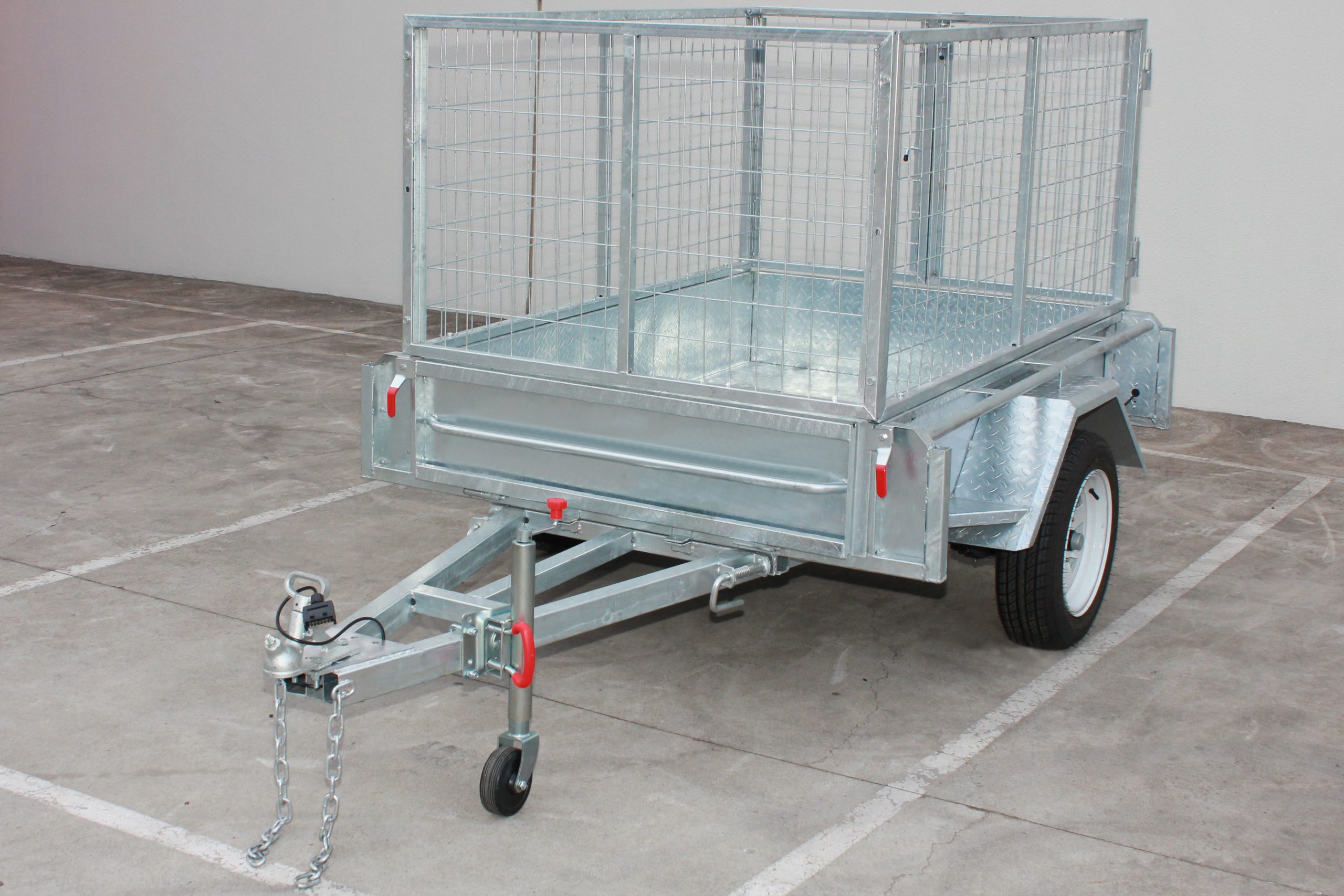 6x4 Galvanised Single Axle Box Trailer With 900mm Cage Manual Tipper Function - Trailers Star