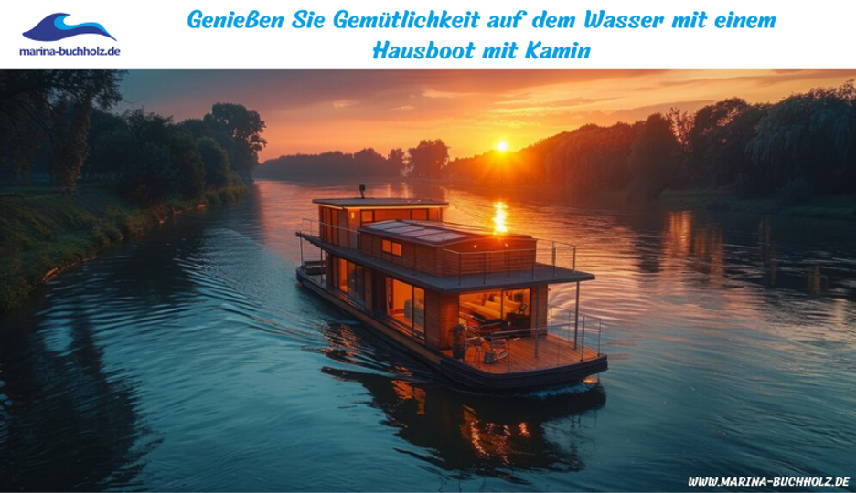 Genießen Sie Gemütlichkeit auf dem Wasser mit einem Hausboot mit Kamin