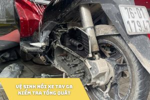 Vệ sinh nồi xe tay ga kiểm tra tổng quát -         Nguyễn Decal - Chuyên Dán Keo Xe Design Tem Xe Decal Tem Xe Nguyễn Decal