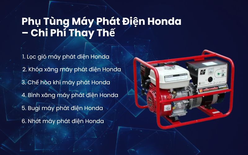 Phụ Tùng Máy Phát Điện Honda – Chi Phí Thay Thế