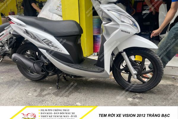 Tem rời xe Vision 2012 trắng bạc -         Nguyễn Decal - Chuyên Dán Keo Xe Design Tem Xe Decal Tem Xe Nguyễn Decal