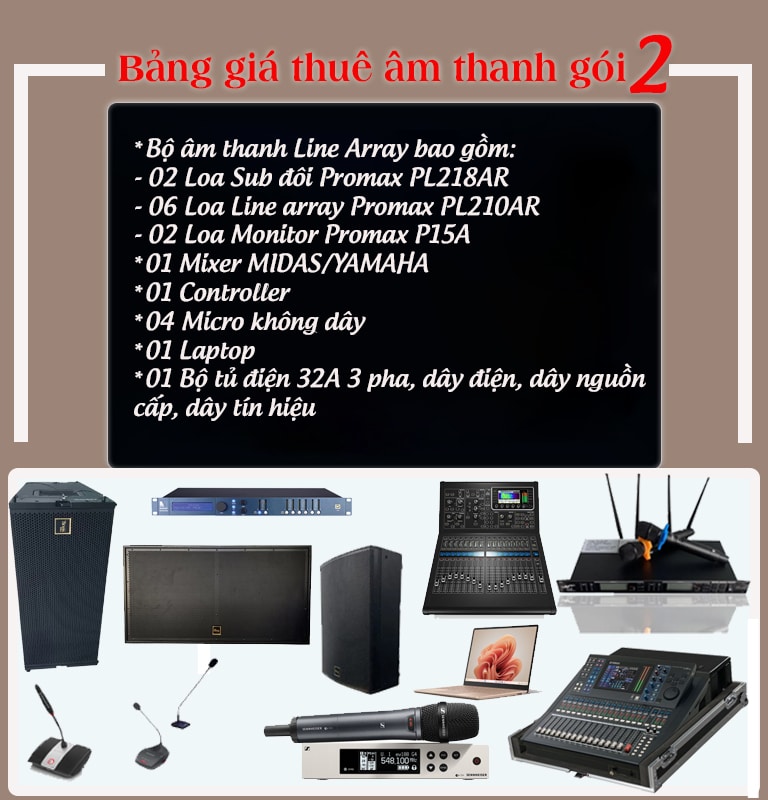 Bảng giá cho thuê âm thanh mới nhất 2024