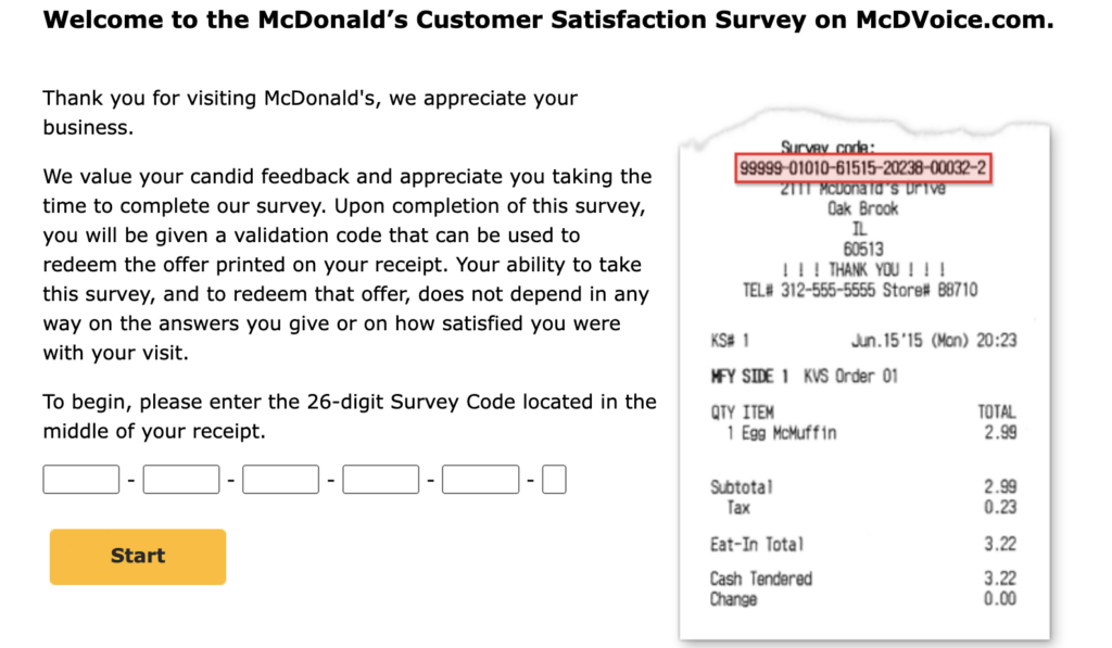 MCDVoice - Take Survey @ www.mcdvoice.com [Free Sandwich]