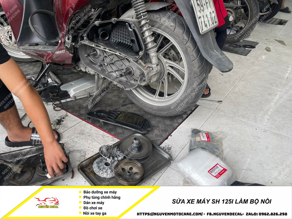 Sửa xe máy Sh 125i làm bộ nồi