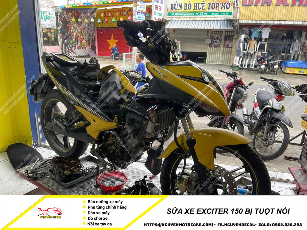 Sửa xe máy Honda Exciter 150 bị tuột nồi