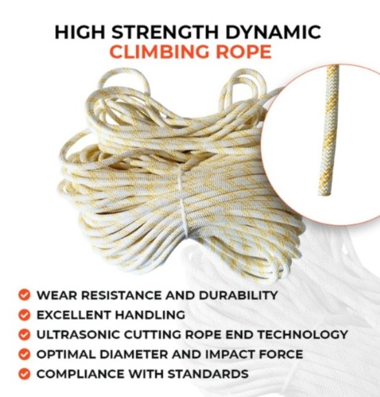 Enhance Your Climbing Adventures with Our Dynamic Climbing Rope (9.2mm, 50m) | Vipon