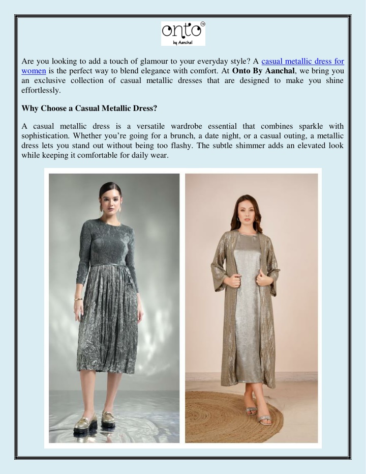 PPT - Casual metallic dress women PowerPoint Presentation, free download - ID:13882115