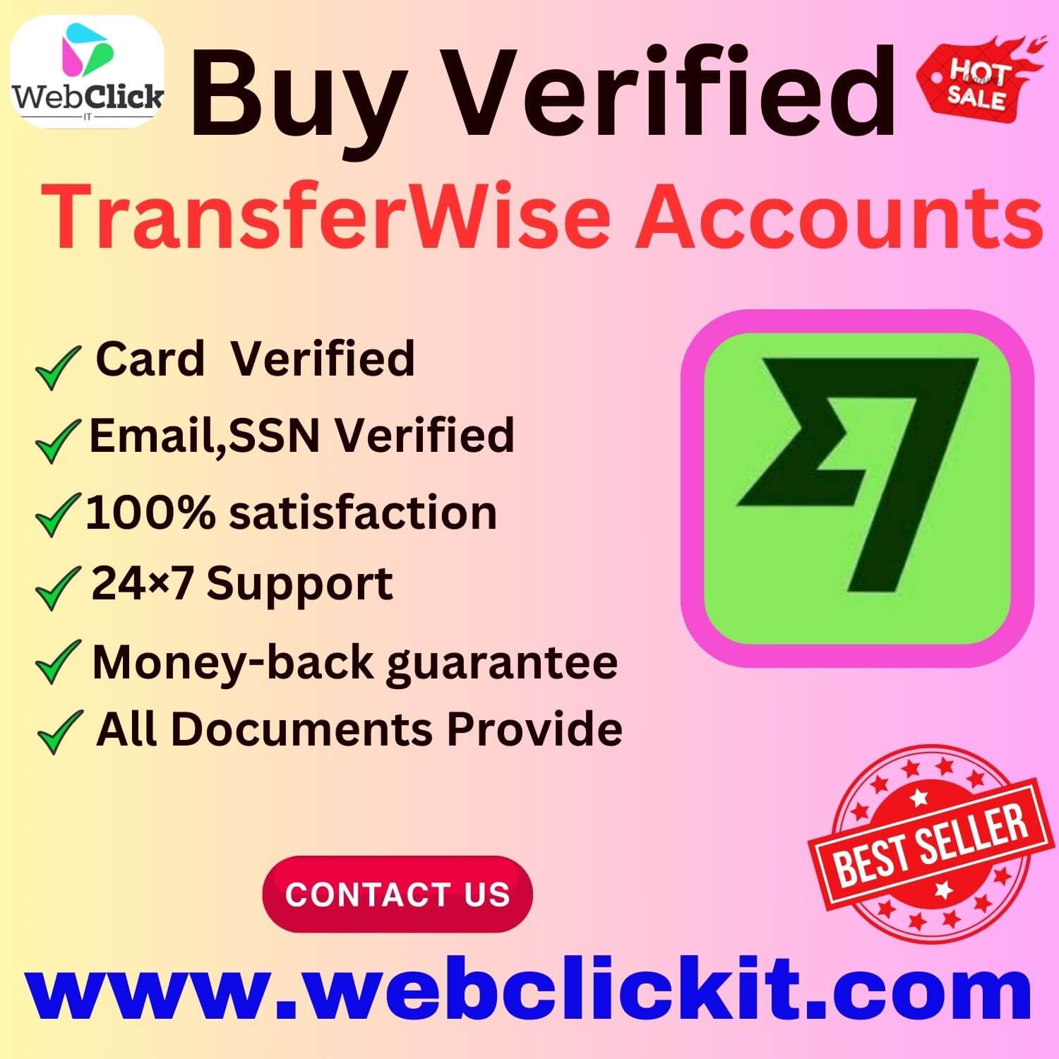 Buy Verified TransferWise Accounts - WebClickIT