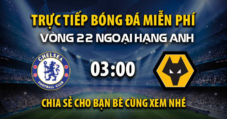 Link trực tiếp Chelsea vs Wolverhampton 03:00, ngày 21/01 - Xoilacxyo.cc