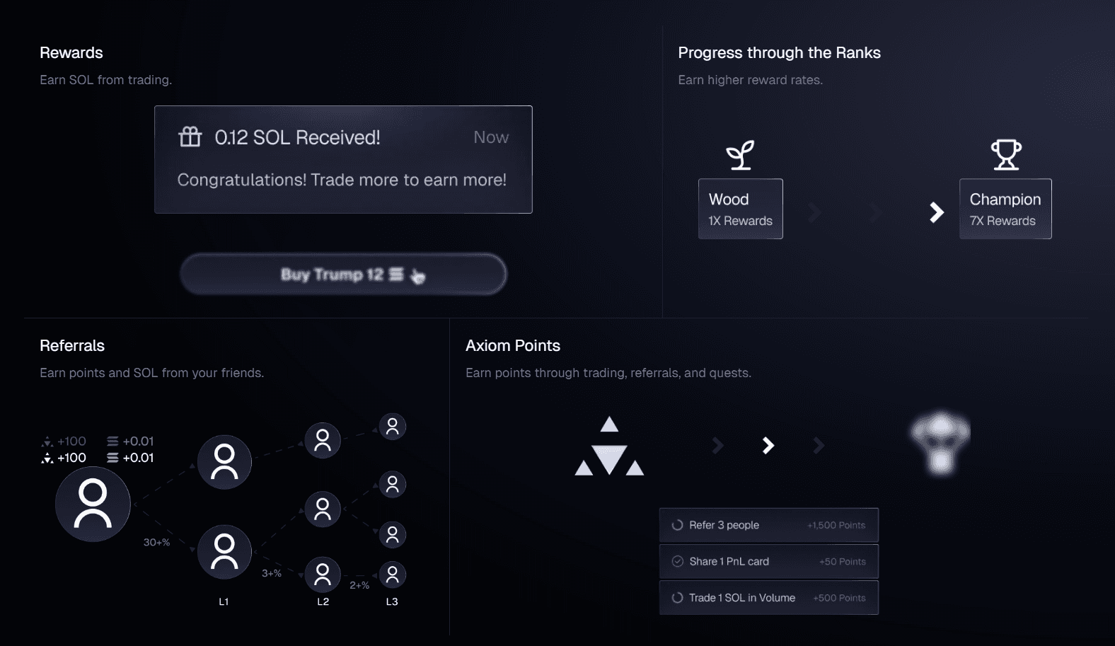 Axiom Trade | Solana 50% Lower Fees Sign Up