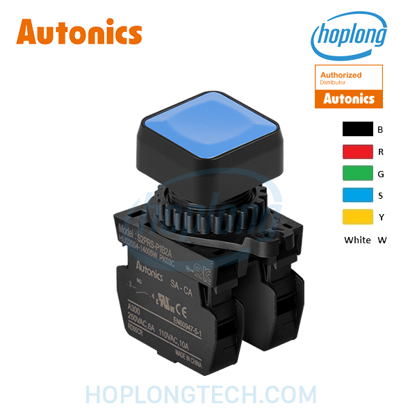 S2PRS-P1Y3AM Autonics - Phi 22/25 - (3NO) - Vàng - Không đèn