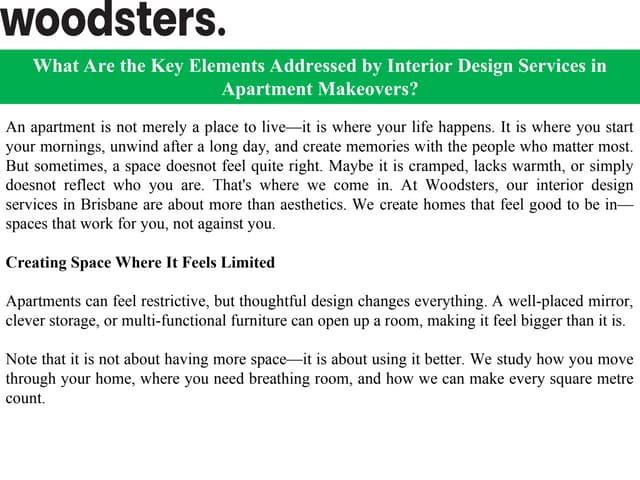 What Are the Key Elements Addressed by Interior Design Services in Apartment Makeovers? | PPT