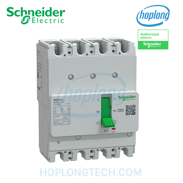 G12T4F80 Schneider - GoPact MCCB 125, 4P4D, 80A, 10kA