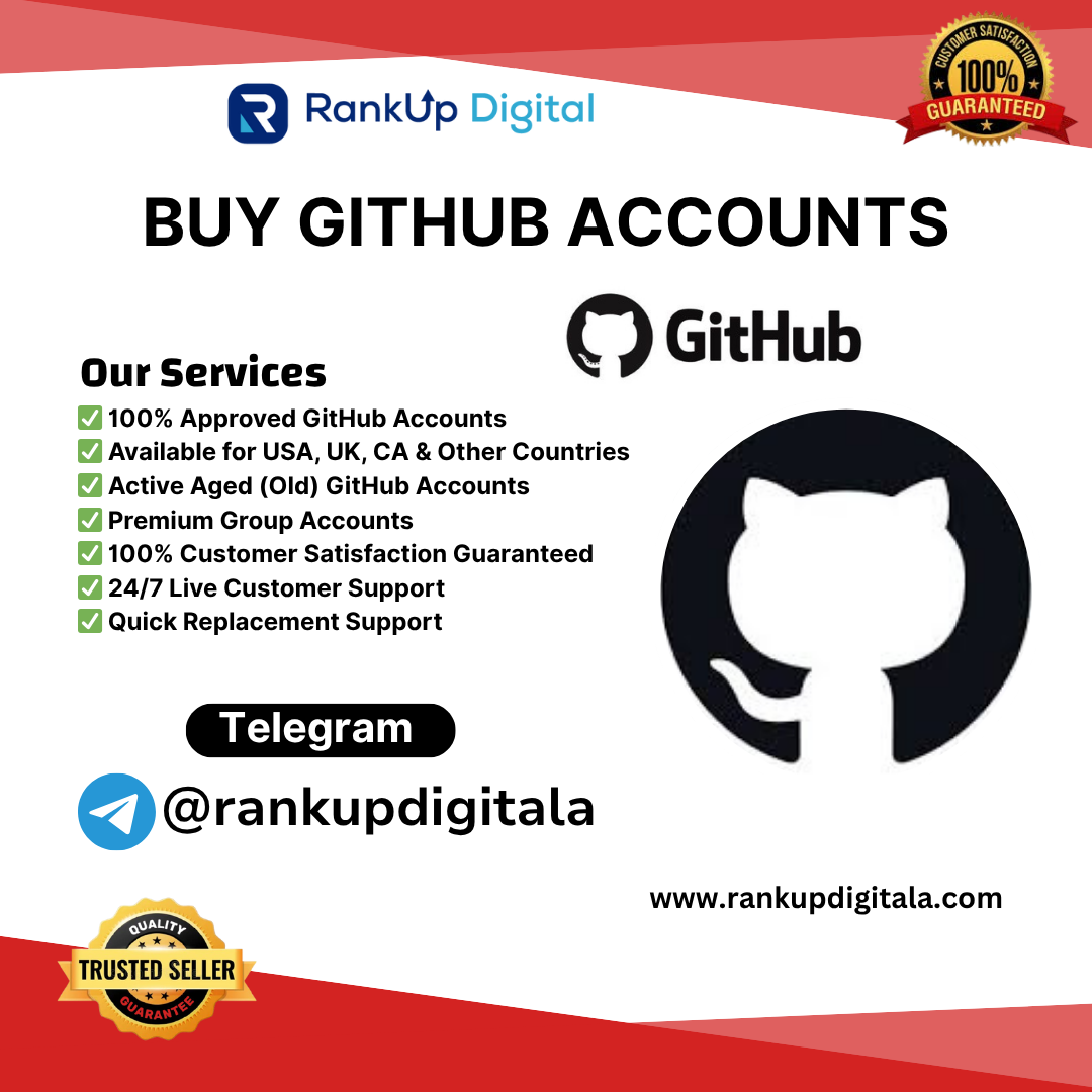 Buy GitHub Accounts - RankUp Digital is Banking, Crypto accounts, Reviews and Digital Marketing service Provider Agency.
