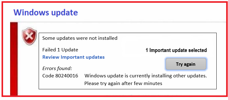 How to fix Windows Update Error Code 80240016