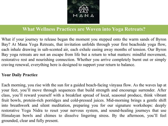 What Wellness Practices are Woven into Yoga Retreats? | PPT