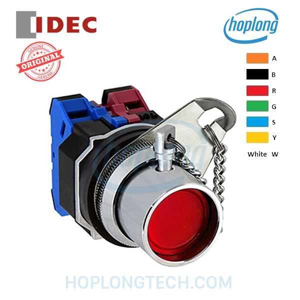 ABD8PN20NB Idec - Phi 30 - Black - Nhấn khóa-Có chốt - 2NO