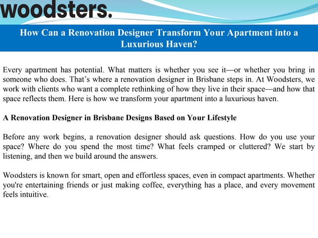 How Can a Renovation Designer Transform Your Apartment into a Luxurious Haven? | PPT