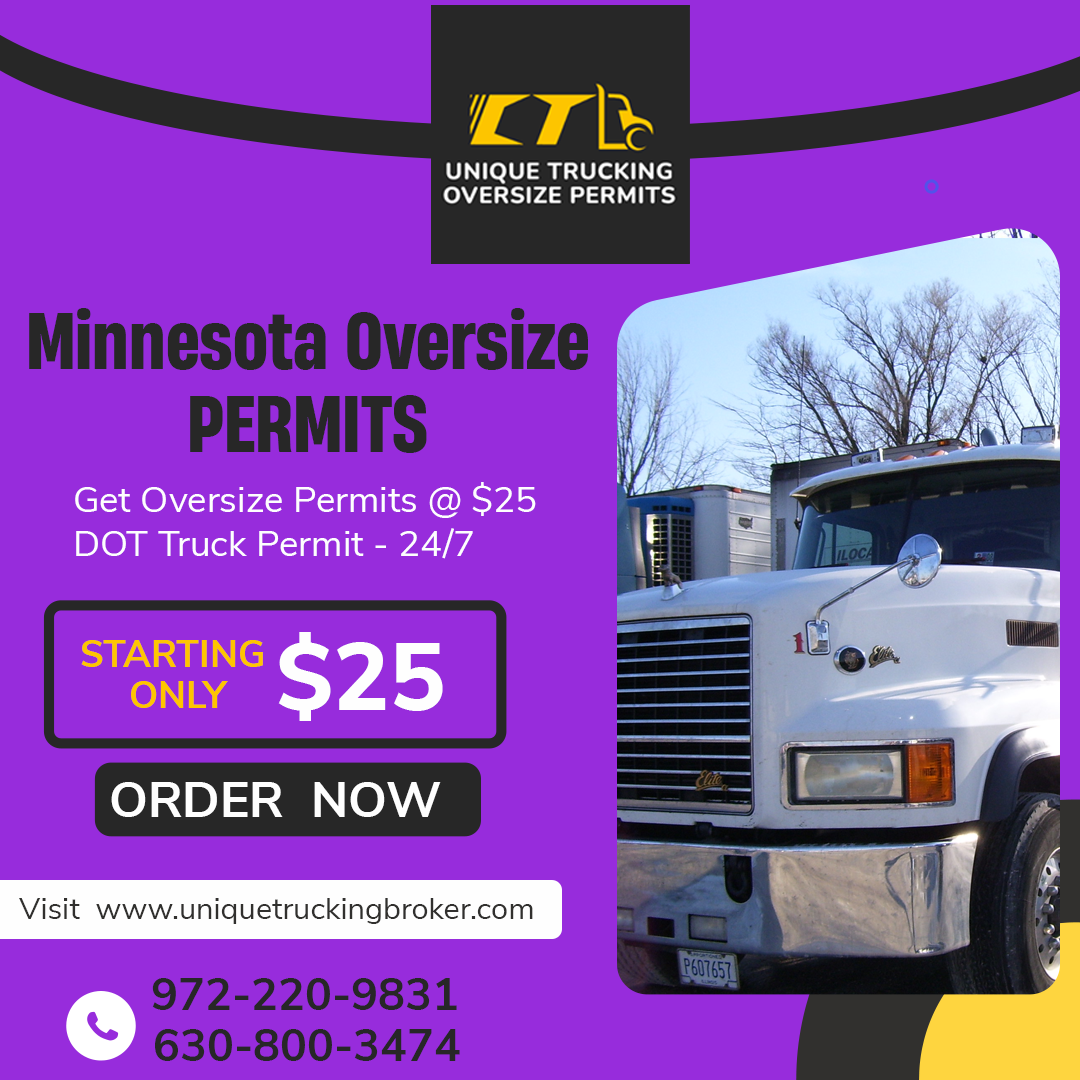 Minnesota Oversize Permits | Minnesota Overweight Permits | (972) 220-9831 Unique Trucking Permits