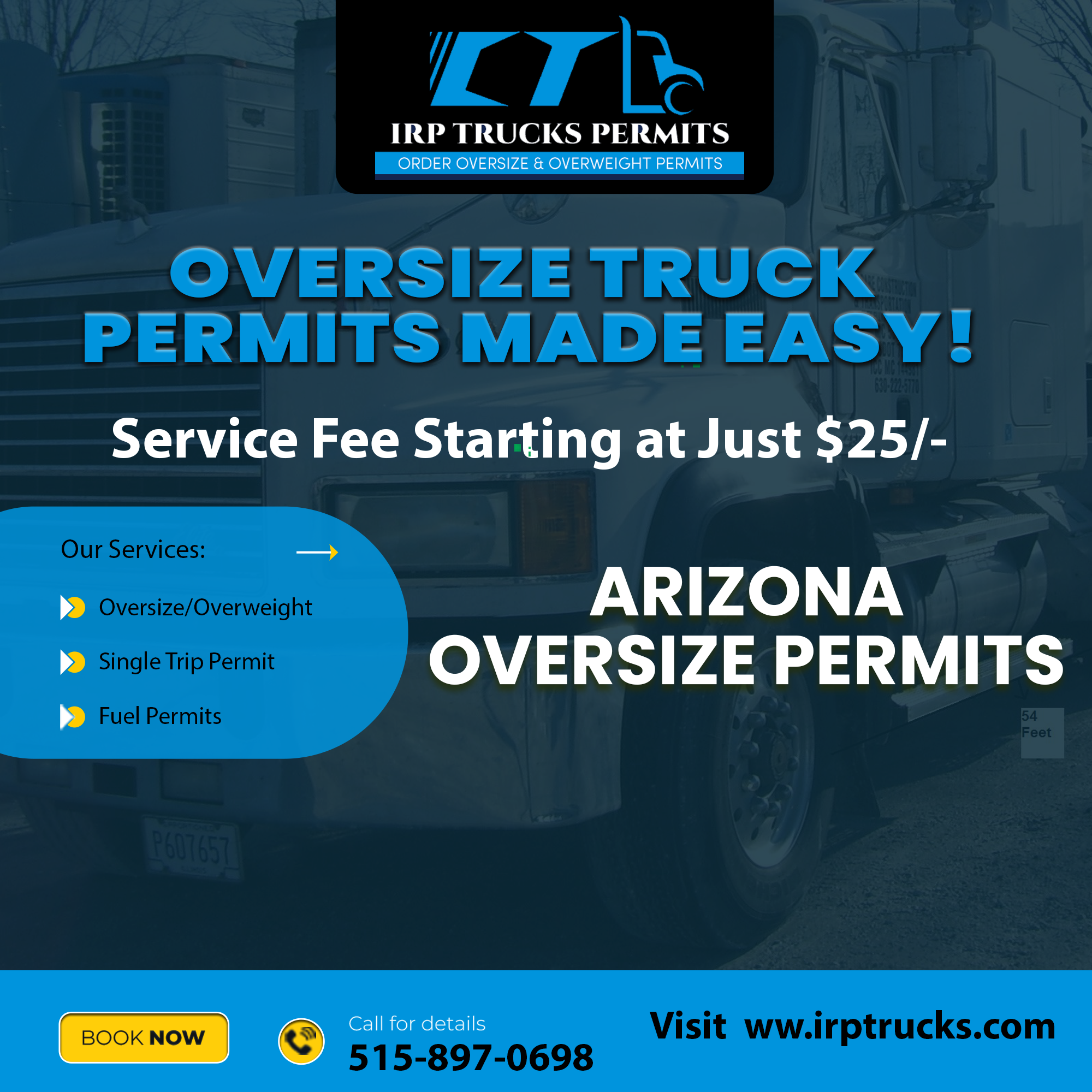 Arizona Oversize Permits (630) 222-5770 | Arizona Overweight Permits | IRP Trucks