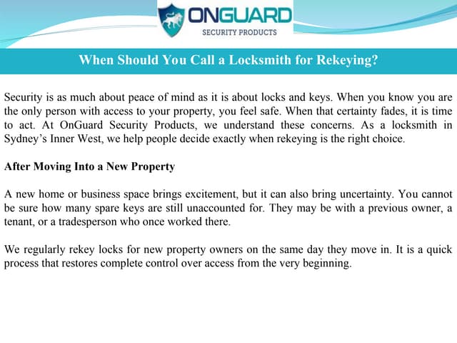 When Should You Call a Locksmith for Rekeying? | PPT