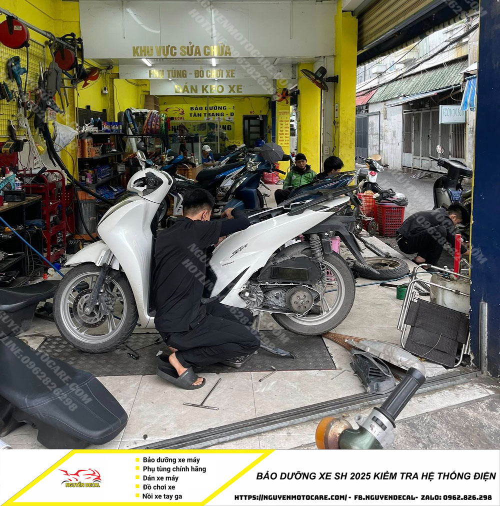 Bảo dưỡng xe máy Sh 2025 kiểm tra hệ thống điện