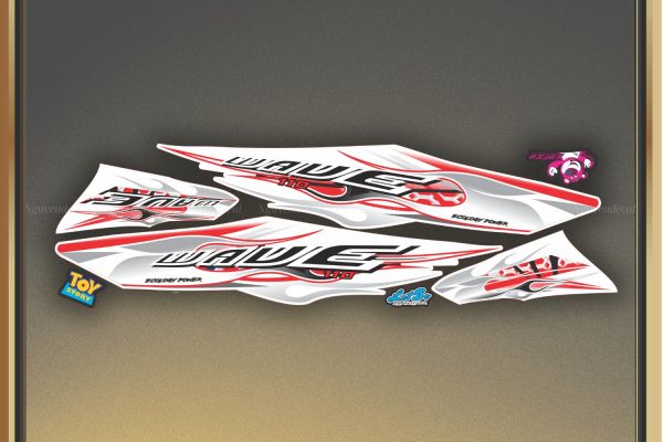 Tem rời xe Wave 110cc mẫu ngọn lửa M02 -         Nguyễn Decal - Chuyên Dán Keo Xe Design Tem Xe Decal Tem Xe Nguyễn Decal