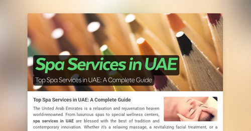 Spa Services in UAE | Smore Newsletters
