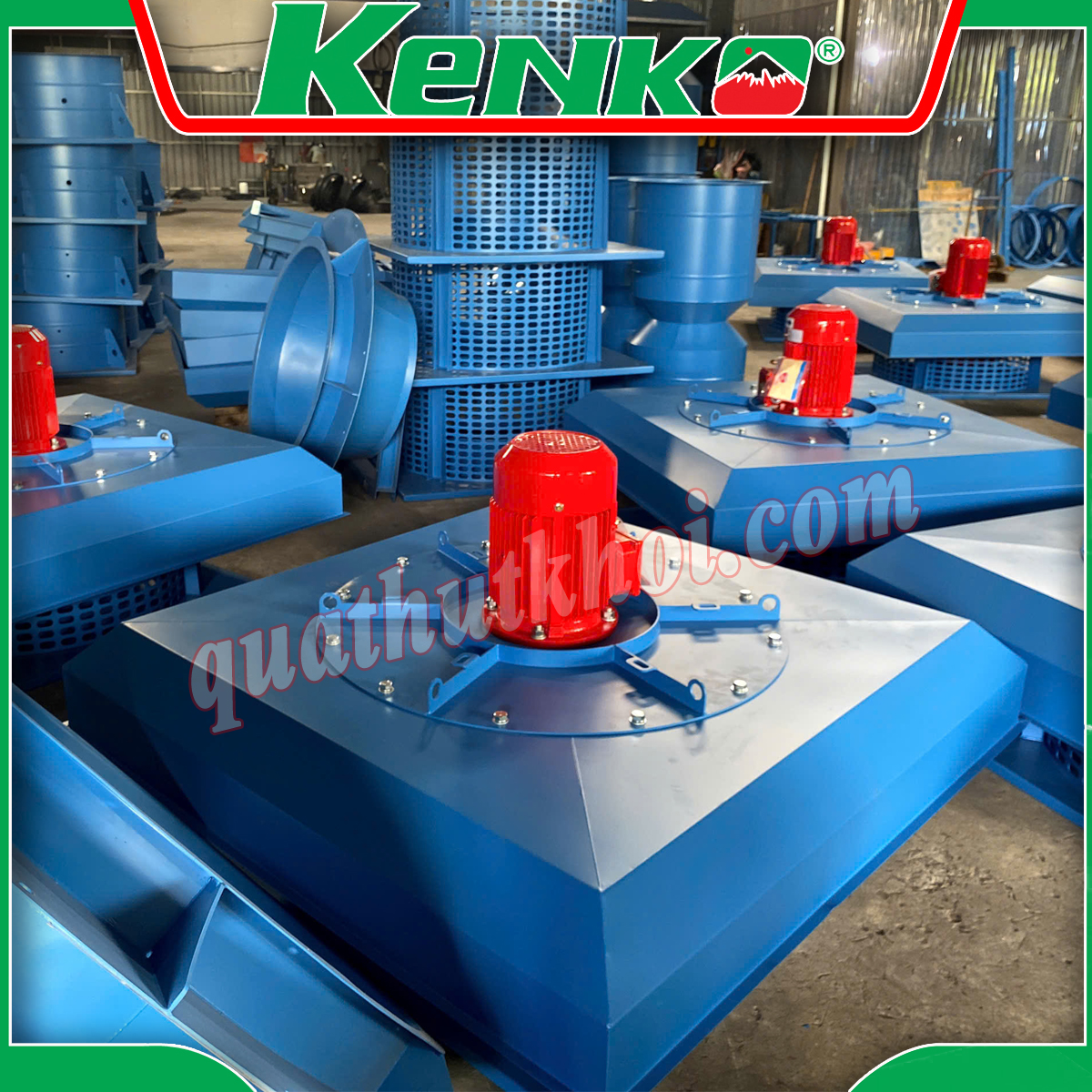 Quạt ly tâm gắn mái hút khói chữa cháy 4KW KENKO